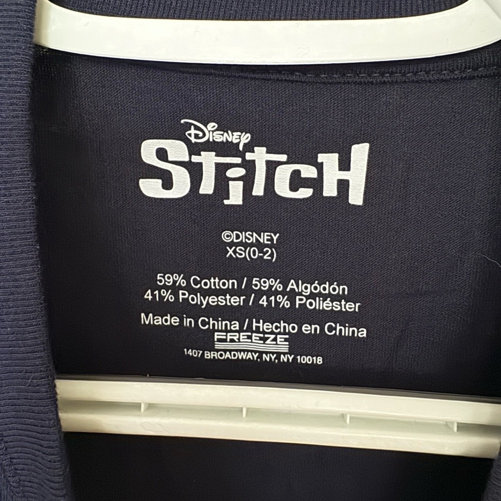 Disney Black Tee with Stitch Christmas Design - Picture 2 of 2